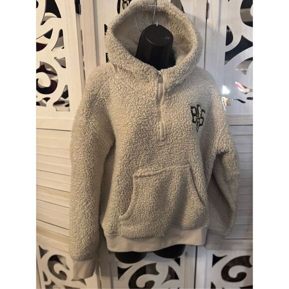 Boston Bruins WEAR by Erin Andrews Women's Sherpa Quarter-Zip Hoodie - Cream xl - Picture 4 of 7